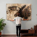 Moose Canvas Wall Art — Rustic Wildlife Painting Print | by MyGreatCanvas | Canvas Wall Art Prints | Photo Prints & Wall Decor