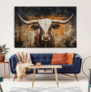 Abstract Longhorn Bull Wall Art Canvas Print – Vintage by MyGreatCanvas | Canvas Wall Art Prints | Photo Prints & Wall Decor