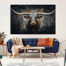 Rustic Longhorn Bull Wall Art Canvas Print – Vintage Western by MyGreatCanvas | Canvas Wall Art Prints | Photo Prints & Wall Decor