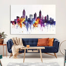Atlanta Skyline Wall Art Canvas Print – Framed Colorful