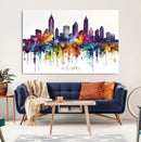 Atlanta Skyline Wall Art Canvas Print – Framed Colorful