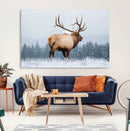 Majestic Elk Snowy Forest Wall Art Canvas Print – Winter by MyGreatCanvas | Canvas Wall Art Prints | Photo Prints & Wall Decor