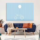 Minimalist Bicycle Balloon Canvas Wall Art – Playful Blue by MyGreatCanvas | Canvas Wall Art Prints | Photo Prints & Wall Decor