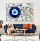 Blue Evil Eye Protection Wall Art Canvas Print – White by MyGreatCanvas | Canvas Wall Art Prints | Photo Prints & Wall Decor