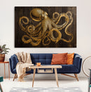 Octopus Wall Art Canvas Print – Wooden Art Sea Creature by MyGreatCanvas | Canvas Wall Art Prints | Photo Prints & Wall Decor