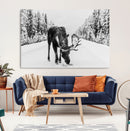 Moose Wall Art Canvas Print – Winter Snowy Forest Antlers by MyGreatCanvas | Canvas Wall Art Prints | Photo Prints & Wall Decor