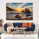 Rocky Ocean Sunset Wall Art Print – Seaside Canvas Dramatic by MyGreatCanvas | Canvas Wall Art Prints | Photo Prints & Wall Decor