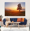 Golden Sunrise Landscape Canvas Wall Art – Framed Misty by MyGreatCanvas | Canvas Wall Art Prints | Photo Prints & Wall Decor