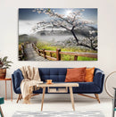 Sakura Cherry Blossom Pathway Canvas Wall Art – Tranquil