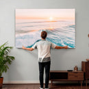 Sunset Surfing Wall Art Canvas Print, Ocean Wave Surfer with by MyGreatCanvas | Canvas Wall Art Prints | Photo Prints & Wall Decor