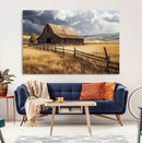 Golden Wheat Field Barn Canvas Print, Rustic Farm Landscape by MyGreatCanvas | Canvas Wall Art Prints | Photo Prints & Wall Decor