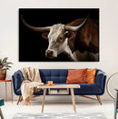 Texas Longhorn Bull Canvas Wall Art, Rustic Western by MyGreatCanvas | Canvas Wall Art Prints | Photo Prints & Wall Decor