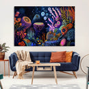 Vibrant Neon Coral Reef Wall Art Canvas Print, Colorful by MyGreatCanvas | Canvas Wall Art Prints | Photo Prints & Wall Decor