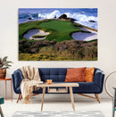Ocean Cliff Golf Green Canvas Print – Framed Majestic by MyGreatCanvas | Canvas Wall Art Prints | Photo Prints & Wall Decor