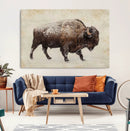 Snow-dusted bison silhouette textured vintage style rugged by MyGreatCanvas | Canvas Wall Art Prints | Photo Prints & Wall Decor