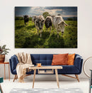 Grazing Cattle Herd Pasture Green Field Livestock Natural by MyGreatCanvas | Canvas Wall Art Prints | Photo Prints & Wall Decor