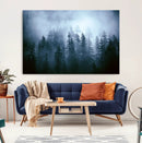 Foggy Evergreen Pines Wall Art – Mist Forest Blue Haze Moody by MyGreatCanvas | Canvas Wall Art Prints | Photo Prints & Wall Decor