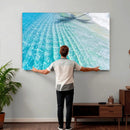 Crystal Clear Ocean Water Sunlit Reflections Palm Shadow Sandy Beach Tropical Wall Art for Home, Office Decor by MyGreatCanvas | Canvas Wall Art Prints | Photo Prints & Wall Decor