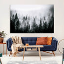 Foggy Pine Forest Canvas Wall Art – Horizontal Black and by MyGreatCanvas | Canvas Wall Art Prints | Photo Prints & Wall Decor