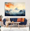 Warm Clouds Abstract Mountain Wall Art Canvas Print