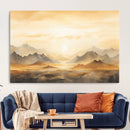 Sepia Color Abstract Mountain Wall Art Canvas Print