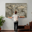 Personalized World Map Wall Art Canvas Print – Custom Push
