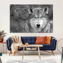 Wild Wolf Blue Eye Wall Art Canvas Print