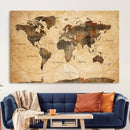 Push Pin World Map Canvas Print – Travel Tracker Wall Art
