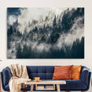 Foggy Pine Forest Wall Art – Framed Black White Nature by MyGreatCanvas | Canvas Wall Art Prints | Photo Prints & Wall Decor