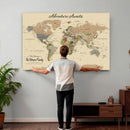 Personalized Push Pin Map with Pin Wall Art Canvas Print –