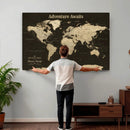 Personalized Push Pin World Map Canvas Print – Custom Travel by MyGreatCanvas | Canvas Wall Art Prints | Photo Prints & Wall Decor