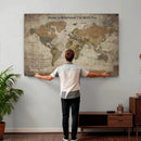 Personalized World Map Wall Art Canvas Print – Custom Push by MyGreatCanvas | Canvas Wall Art Prints | Photo Prints & Wall Decor