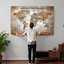 Personalized Vintage Map Wall Art Canvas Print – Custom Push