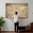 Personalized World Map Wall Art – Customizable Push Pin Map