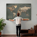 Personalized World Map Wall Art – Custom Framed Push Pin by MyGreatCanvas | Canvas Wall Art Prints | Photo Prints & Wall Decor