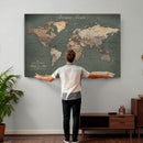Personalized World Map Wall Art – Custom Framed Push Pin