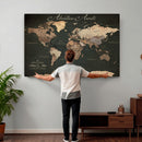 Custom Push Pin World Map Wall Art – Personalized Travel