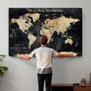 Personalized World Map Wall Art – Custom Framed Push Pin by MyGreatCanvas | Canvas Wall Art Prints | Photo Prints & Wall Decor