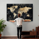 Personalized World Map Wall Art – Custom Framed Push Pin