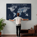 Framed Personalized World Map Custom Travel Memory Gift