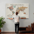 Custom Framed World Map Canvas Print – Personalized Push Pin by MyGreatCanvas | Canvas Wall Art Prints | Photo Prints & Wall Decor