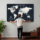 Custom World Map Wall Art Canvas Print – Personalized Push by MyGreatCanvas | Canvas Wall Art Prints | Photo Prints & Wall Decor