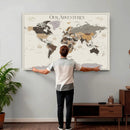 Personalized Travel Tracker Map with Pins Framed Large for by MyGreatCanvas | Canvas Wall Art Prints | Photo Prints & Wall Decor