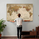 Personalized World Map Canvas Print – Framed Push Pin Travel