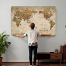 Personalized World Map Canvas Print – Framed Push Pin Travel