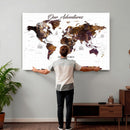 Personalized Vintage World Map Canvas – Custom Framed Push