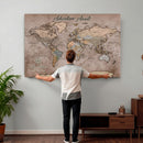 Custom Push Pin World Map Wall Art Canvas Print –