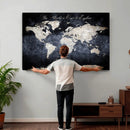 Custom Push Pin World Map Wall Canvas Print – Personalized