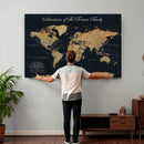 Personalized Family Adventure World Map Canvas – Custom