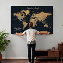 Personalized Family Travel Map Canvas – Custom Framed Push